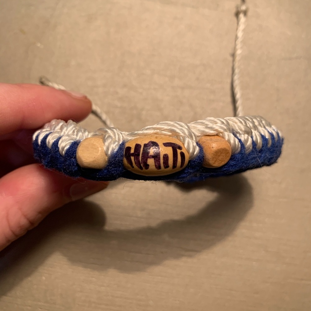Haiti 🇭🇹 Blue and White Rope Bracelet